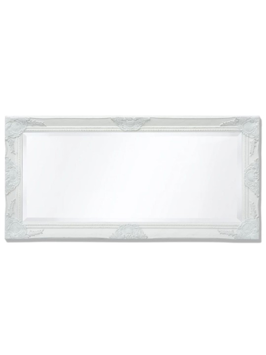Nástěnné zrcadlo barokní styl 100 x 50 cm bílé