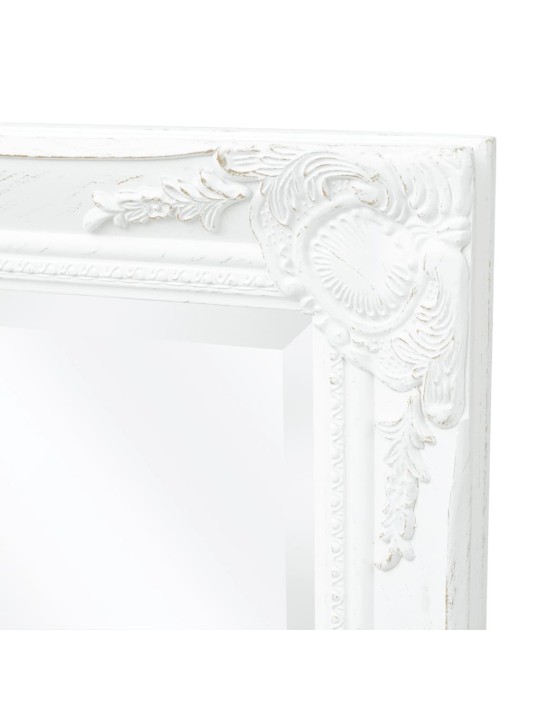 Nástěnné zrcadlo barokní styl 100 x 50 cm bílé
