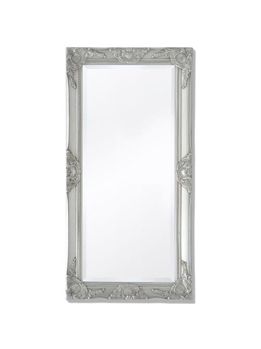 Nástěnné zrcadlo barokní styl 100 x 50 cm stříbrné