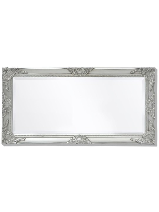 Nástěnné zrcadlo barokní styl 100 x 50 cm stříbrné