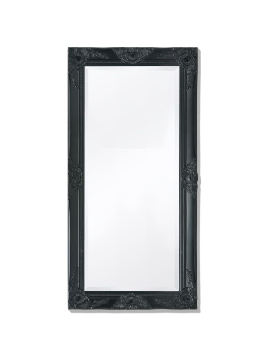 Nástěnné zrcadlo barokní styl 100 x 50 cm černé