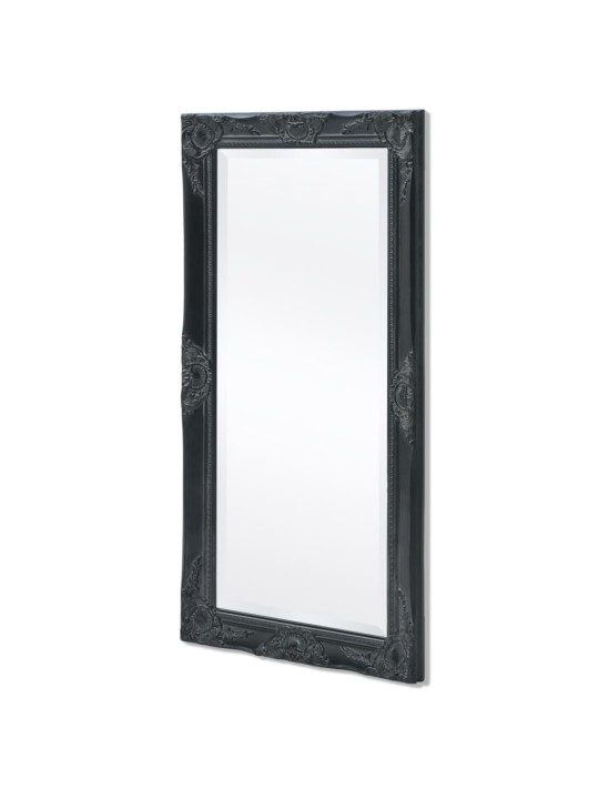 Nástěnné zrcadlo barokní styl 100 x 50 cm černé