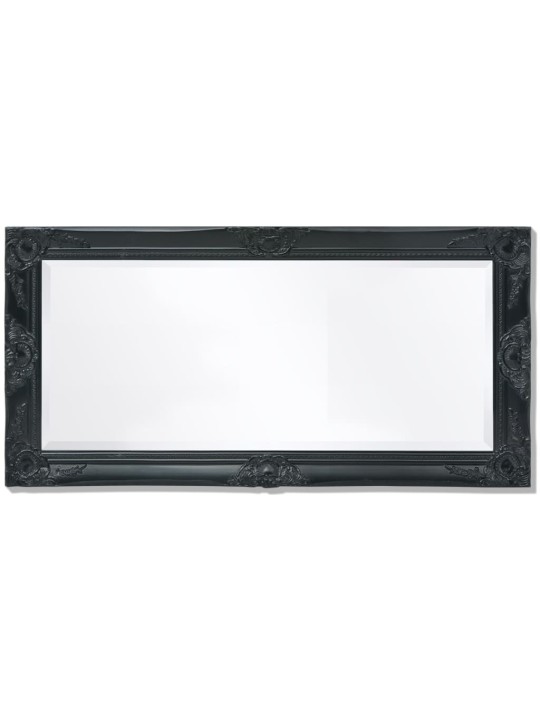 Nástěnné zrcadlo barokní styl 100 x 50 cm černé