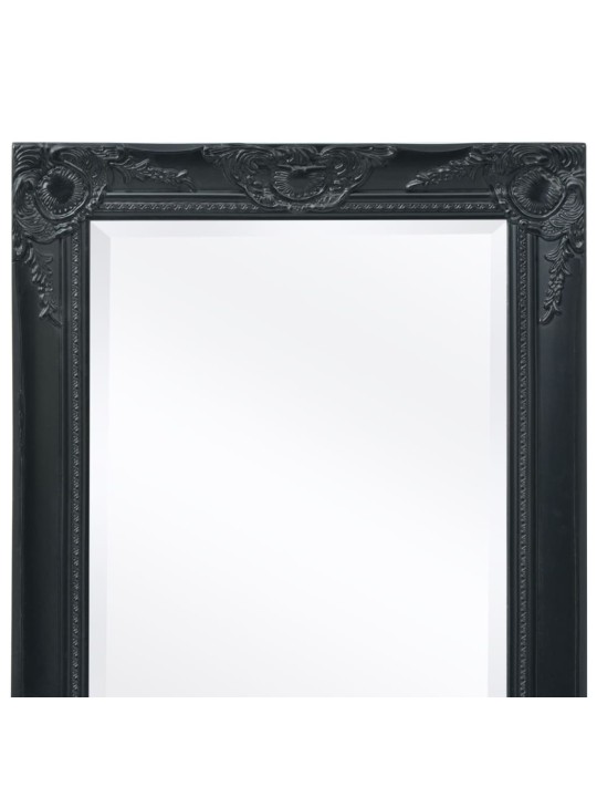 Nástěnné zrcadlo barokní styl 100 x 50 cm černé