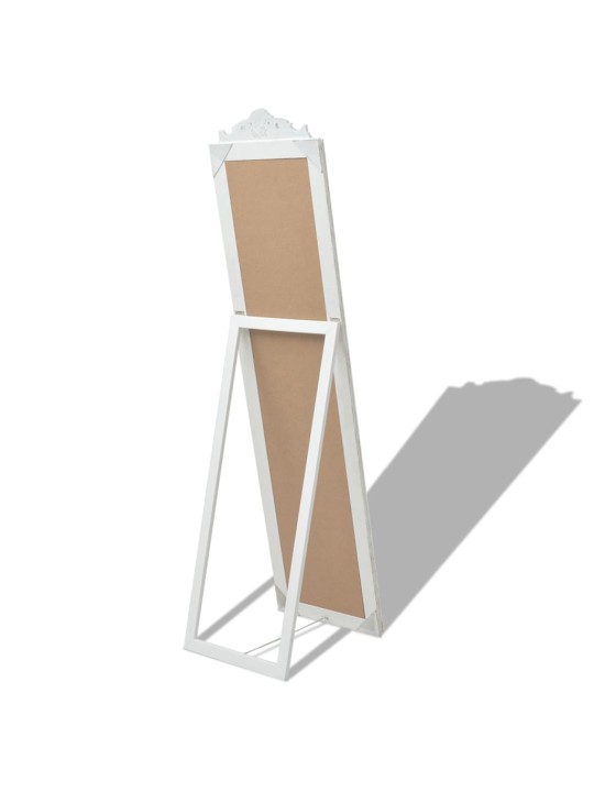 Volně stojící zrcadlo barokní styl 160 x 40 cm bílé