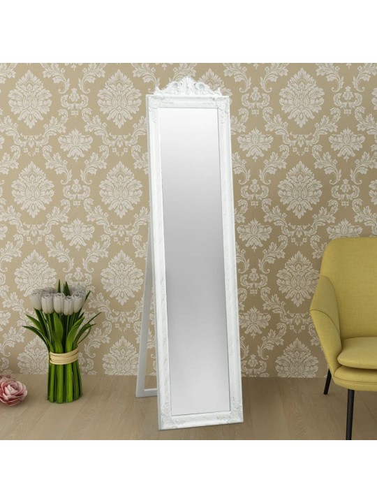 Volně stojící zrcadlo barokní styl 160 x 40 cm bílé