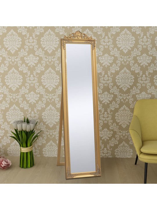 Volně stojící zrcadlo barokní styl 160 x 40 cm zlaté