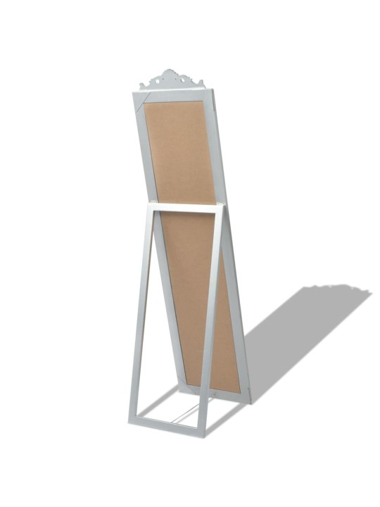 Volně stojící zrcadlo barokní styl 160 x 40 cm stříbrné