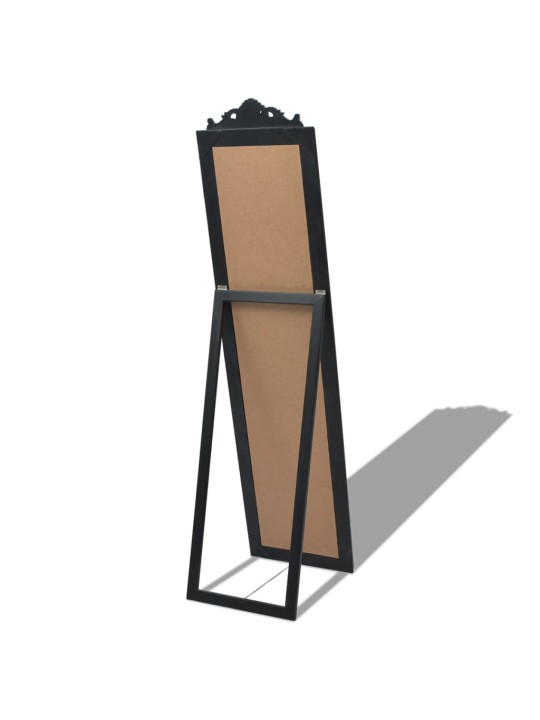 Volně stojící zrcadlo barokní styl 160 x 40 cm černé