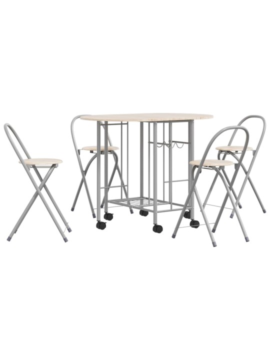Pětidílný jídelní set skládací, MDF