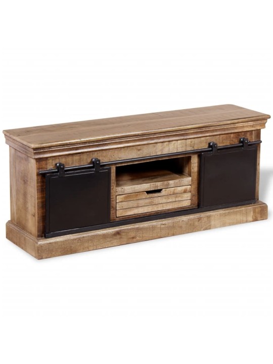 TV stolek s 2 posuvnými dvířky mangovníkové dřevo 110x30x45 cm