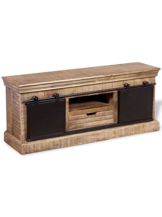 TV stolek s 2 posuvnými dvířky mangovníkové dřevo 110x30x45 cm