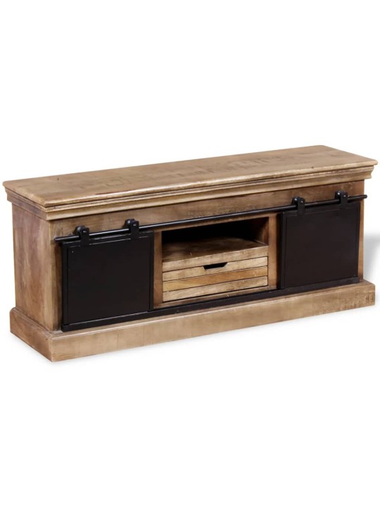 TV stolek s 2 posuvnými dvířky mangovníkové dřevo 110x30x45 cm
