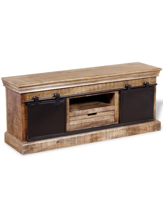 TV stolek s 2 posuvnými dvířky mangovníkové dřevo 110x30x45 cm