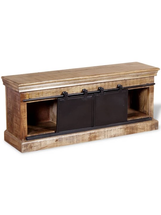 TV stolek s 2 posuvnými dvířky mangovníkové dřevo 110x30x45 cm