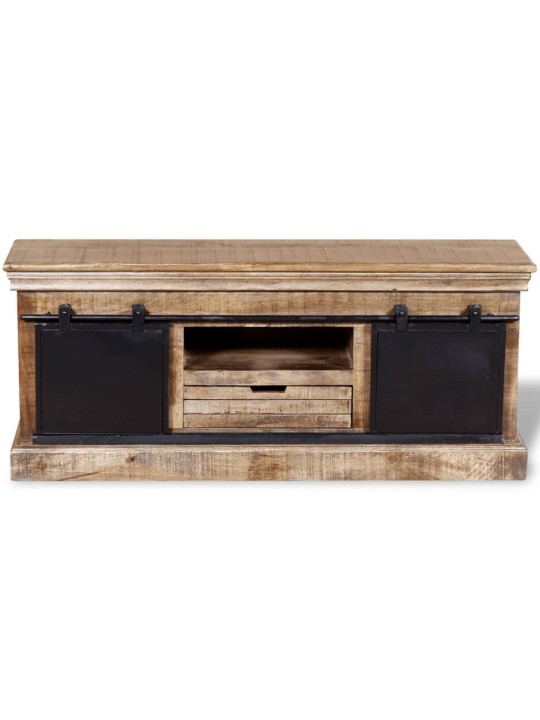 TV stolek s 2 posuvnými dvířky mangovníkové dřevo 110x30x45 cm
