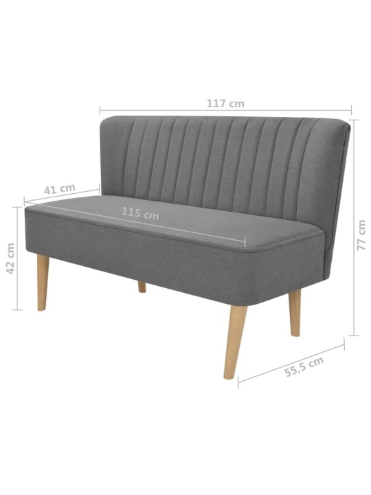 Pohovka textil 117 x 55,5 x 77 cm světle šedá