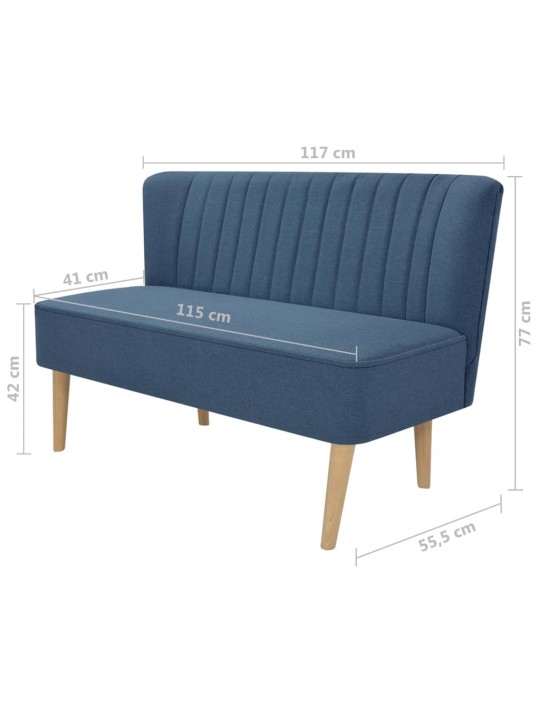 Pohovka textil 117 x 55,5 x 77 cm modrá