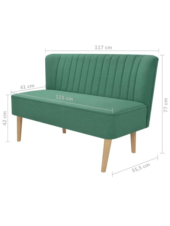 Pohovka textil 117 x 55,5 x 77 cm zelená