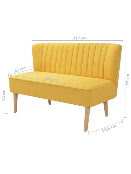 Pohovka textil 117 x 55,5 x 77 cm žlutá