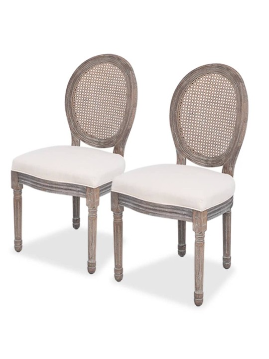 Jídelní židle 2 ks krémové textil
