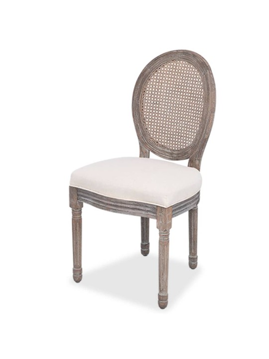 Jídelní židle 2 ks krémové textil