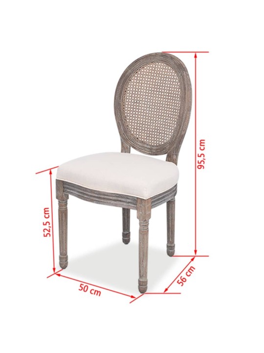 Jídelní židle 2 ks krémové textil