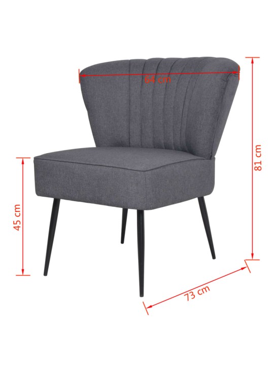 Koktejlová židle tmavě šedá textil