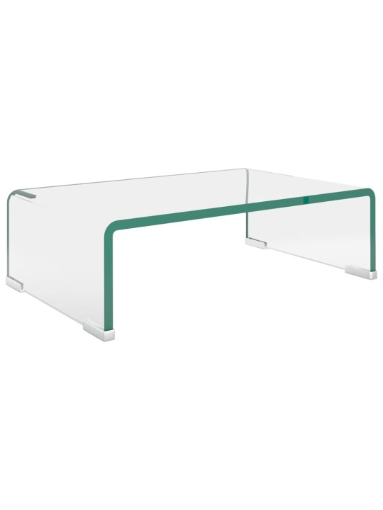 TV stolek / podstavec na monitor čiré sklo 40x25x11 cm