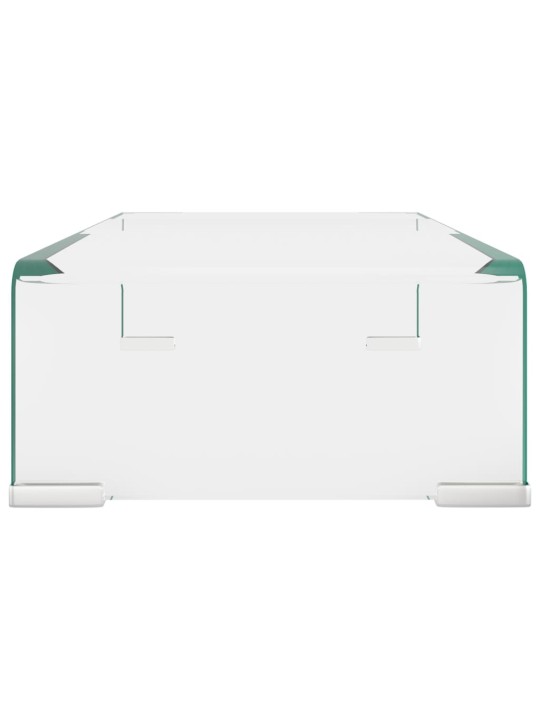 TV stolek / podstavec na monitor čiré sklo 40x25x11 cm