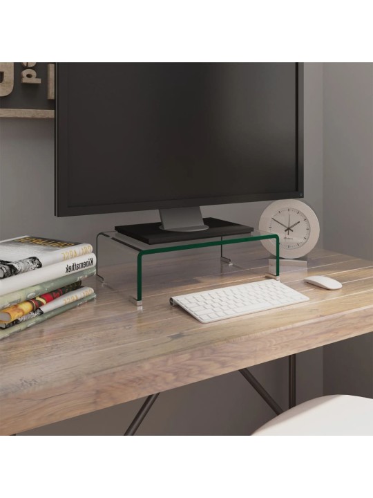 TV stolek / podstavec na monitor čiré sklo 40x25x11 cm