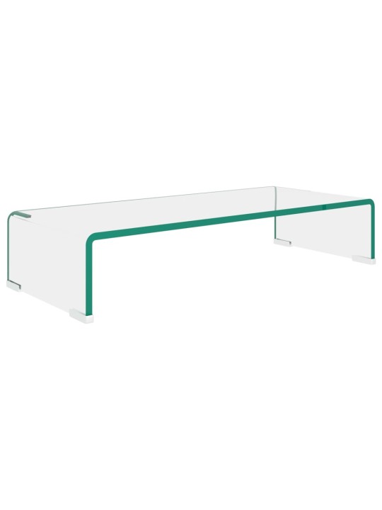 TV stolek / podstavec na monitor sklo čiré 60x25x11 cm
