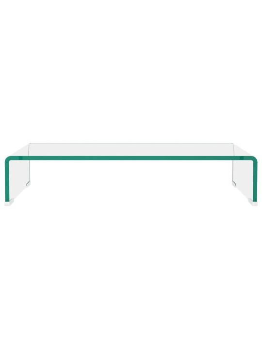 TV stolek / podstavec na monitor sklo čiré 60x25x11 cm