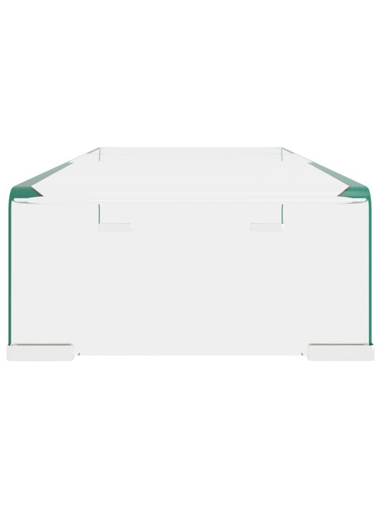TV stolek / podstavec na monitor sklo čiré 60x25x11 cm