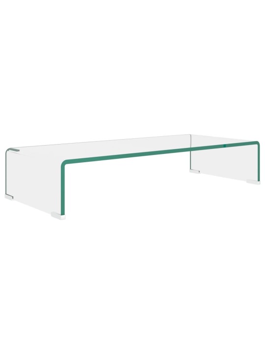 TV stolek / podstavec na monitor čiré sklo 70x30x13 cm
