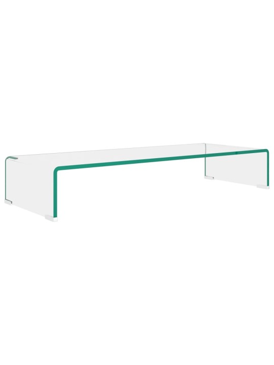 TV stolek / podstavec na monitor čiré sklo 80x30x13 cm