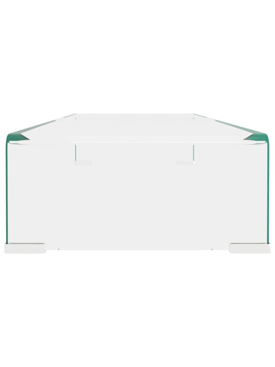 TV stolek / podstavec na monitor čiré sklo 80x30x13 cm