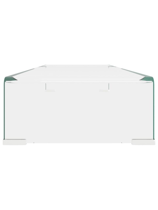 TV stolek / podstavec na monitor čiré sklo 90x30x13 cm