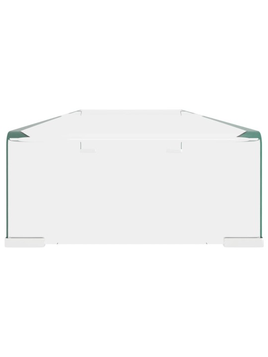 TV stolek / podstavec na monitor čiré sklo 100x30x13 cm