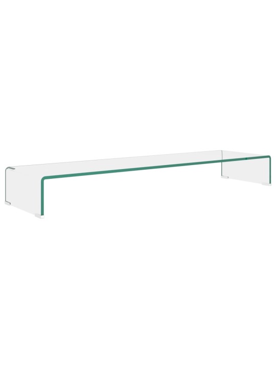 TV stolek / podstavec na monitor čiré sklo 110x30x13 cm