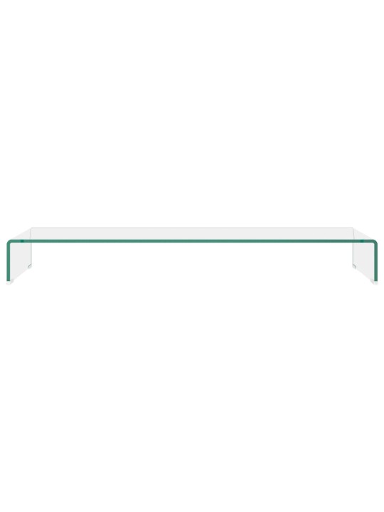 TV stolek / podstavec na monitor čiré sklo 110x30x13 cm