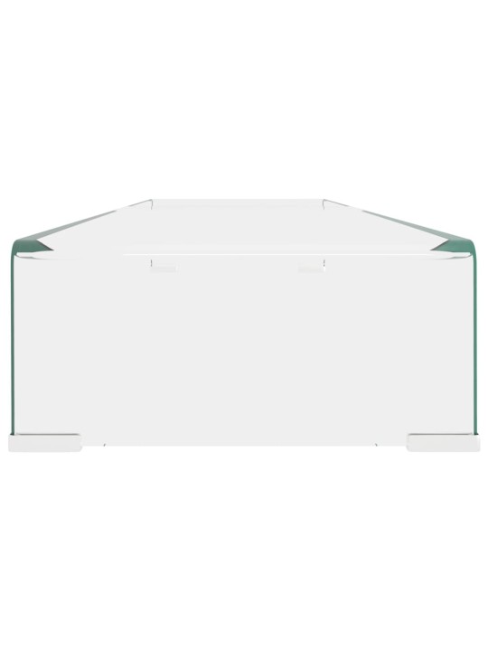 TV stolek / podstavec na monitor čiré sklo 110x30x13 cm