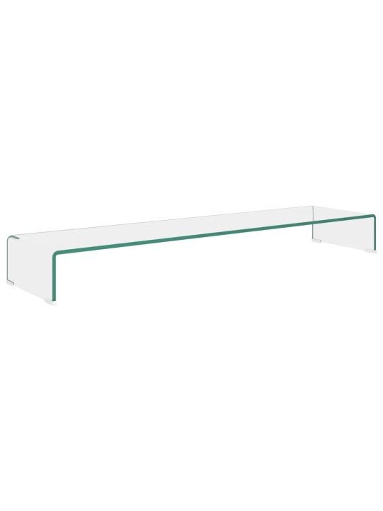 TV stolek / podstavec na monitor čiré sklo 120x30x13 cm