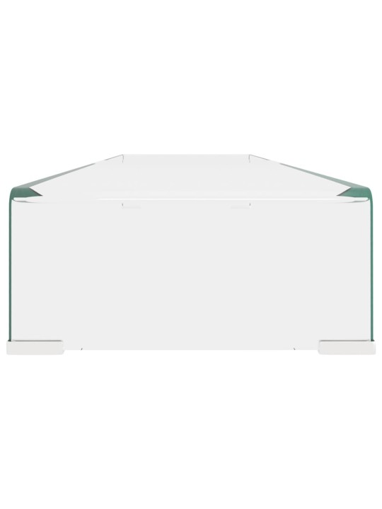 TV stolek / podstavec na monitor čiré sklo 120x30x13 cm