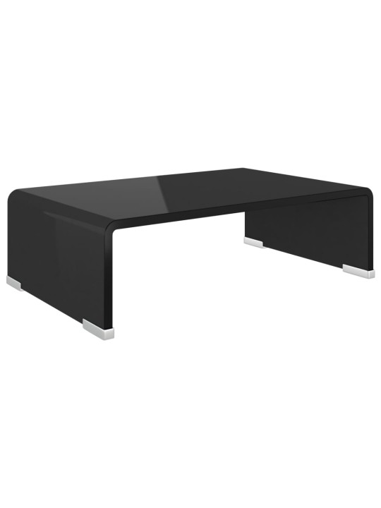 TV stolek / podstavec na monitor černé sklo 40x25x11 cm