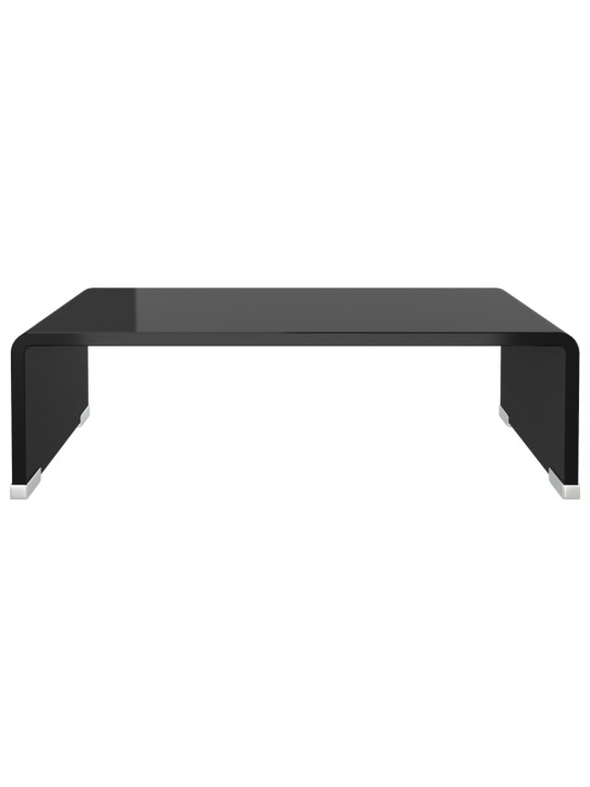 TV stolek / podstavec na monitor černé sklo 40x25x11 cm