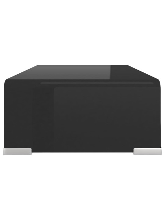 TV stolek / podstavec na monitor černé sklo 40x25x11 cm