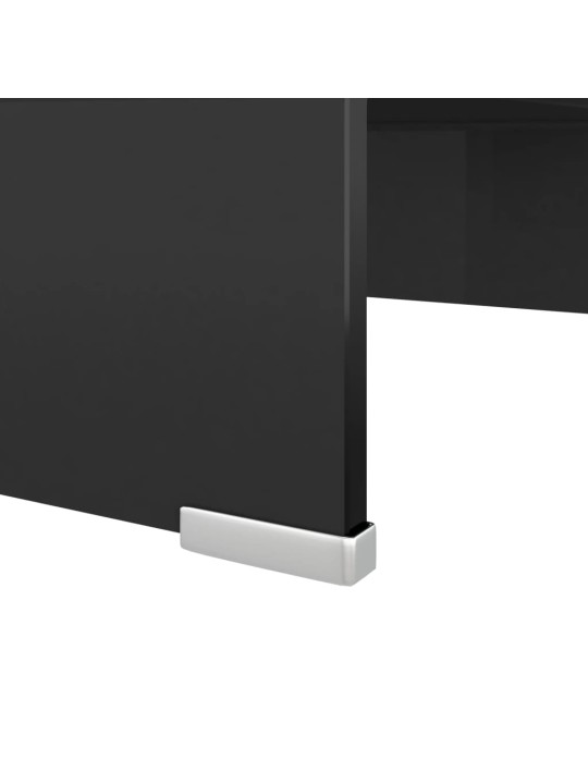 TV stolek / podstavec na monitor černé sklo 40x25x11 cm