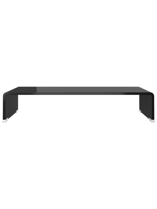 TV stolek / podstavec na monitor sklo černý 60x25x11 cm