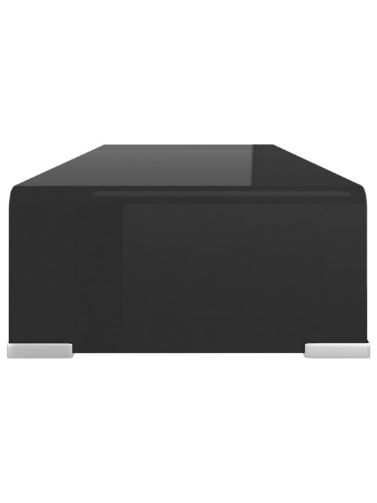 TV stolek / podstavec na monitor sklo černý 60x25x11 cm